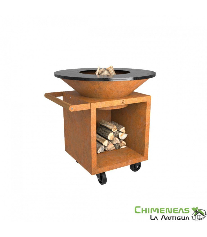 BARBACOA DE LEÑA ALMACENAMIENTO CLASICO OFYR CORTEN 100 PRO