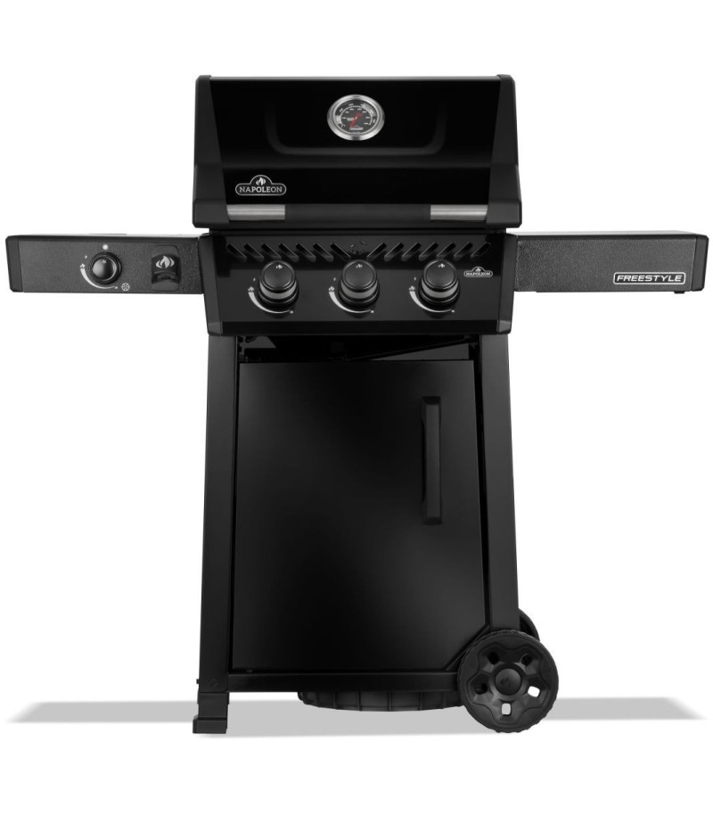 BARBACOA DE GAS FREESTYLE 365, 3 quemadores, quemador lateral tipo horno, negra
