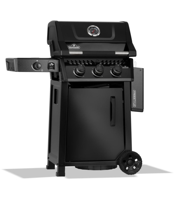 BARBACOA DE GAS FREESTYLE 365, 3 quemadores, quemador lateral tipo horno, negra