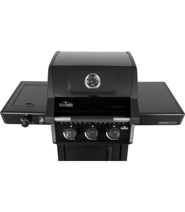 BARBACOA DE GAS FREESTYLE 365, 3 quemadores, quemador lateral tipo horno, negra
