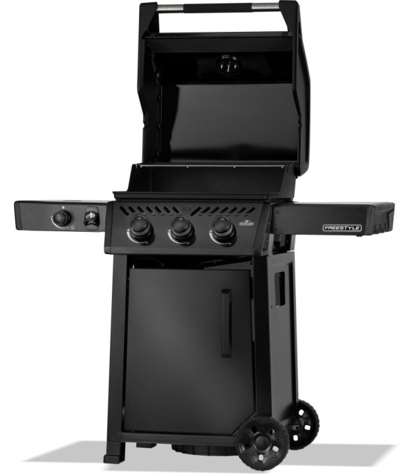 BARBACOA DE GAS FREESTYLE 365, 3 quemadores, quemador lateral tipo horno, negra