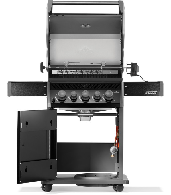 BARBACOA DE GAS ROGUE 425, con quemador lateral y trasero, negra