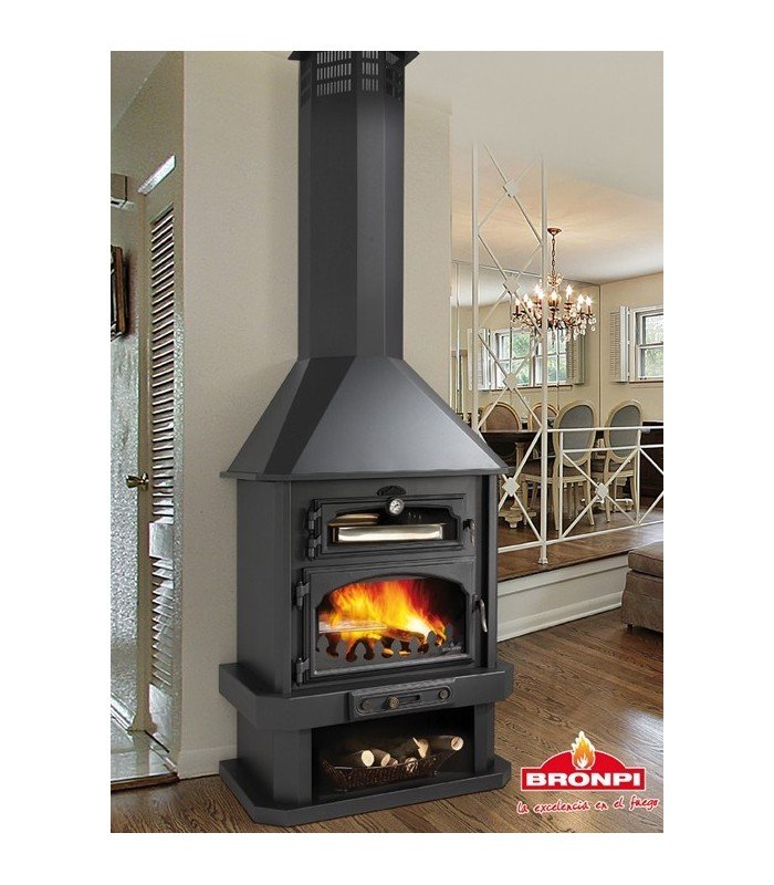 CHIMENEA METALICA CON HORNO MOD. EBRO FRONTAL - Estufas Ciudad Real ...