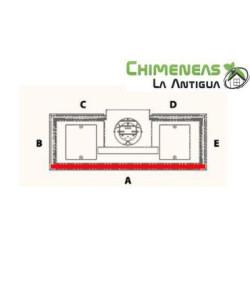 CHIMENEA DANTA 800 FRONTAL