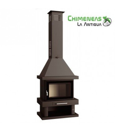 CHIMENEA METÁLICA DE LEÑA MODELO C-200 (CRISTAL SERIGRAFIADO)