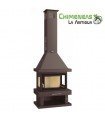 CHIMENEA METÁLICA DE LEÑA MODELO C-203 (CRISTAL SERIGRAFIADO)