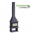 CHIMENEA METÁLICA DE LEÑA MODELO C-300 T (CRISTAL SERIGRAFIADO)